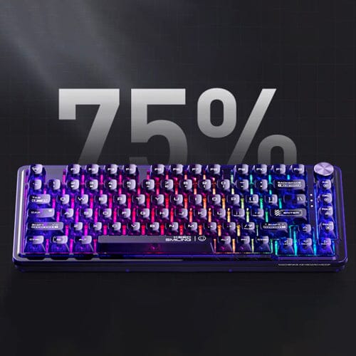 MACHENIKE K500F Fully Transparent 75% Compact Mechanical Keyboard