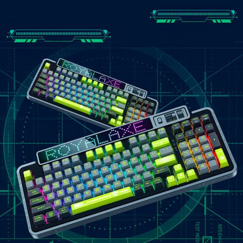 RoyalAxe XL98 LED Three-Mode Mechanical Keyboard With Dot-Matrix Customizable Screen