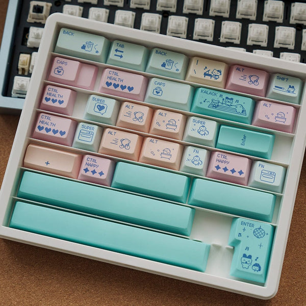 FBB Digital Pet PBT Cherry Profile Pixel Style Keycaps Set