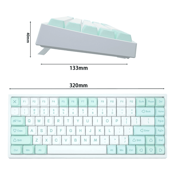 ウィンキー YUNZII KC84 Mint 84 Keys Hot Swappable Wired Mechanical Keyboard