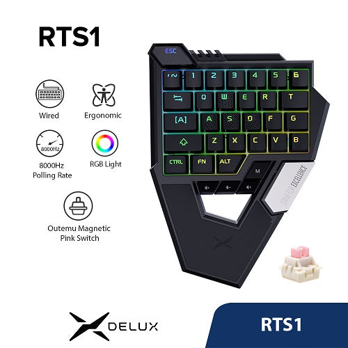 DELUX Unveils RTS1 One-Hand Mechanical Gaming Keyboard with Magnetic Switches, Priced at $69.99