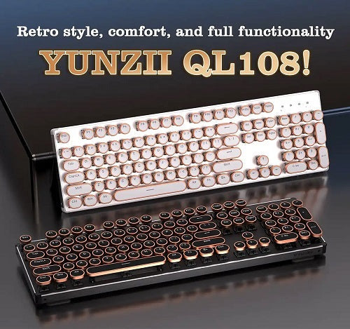 YUNZII Announces QL108 Retro Mechanical Keyboard with Full-Size ANSI Layout