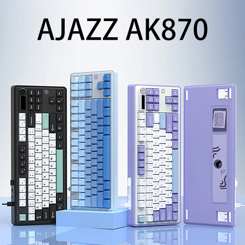 AJAZZ AK870 Three-Mode Keyboard With Hot-Swappable TFT Display Screen and Volume Knob