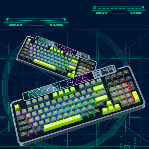 RoyalAxe XL98 LED Three-Mode Mechanical Keyboard With Dot-Matrix Customizable Screen
