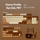 YUNZII Coffee Cat Cherry Keycap Set