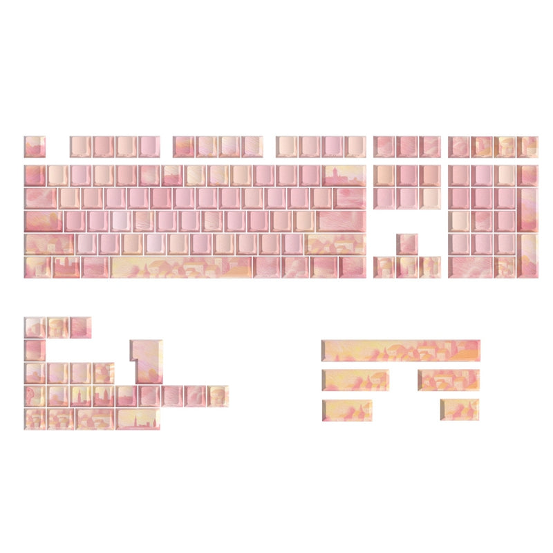 PIIFOX Pink Story Pastel Painting Side-printed Keycap