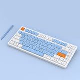 AJAZZ AK832 Pro Low Profile Mechanical Keyboard mechkeysshop White Blue -White light Red Switch 