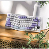 AJAZZ AKS075 Ergonomic VIA with Screen Mechanical Keyboard mechkeysshop AKS075-Purple Gift Linear Switch 
