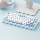 AULA F75 Gasket Three Mode Mechanical Keyboard mechkeysshop F75 Sea Salt Blue TTC New Moon 