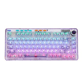 AULA F81 Gasket Hot-Swappable Transparent Mechanical Keyboard mechkeysshop F81 Purple Ice Crystal Switch 