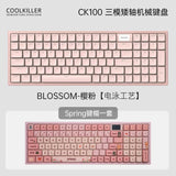 Coolkiller CK100 Low Profile Mechanical Keyboard Wireless mechkeysshop Blueberry Low-profile Switch‌ Pink Electrophoretic Spring Keycap Yes
