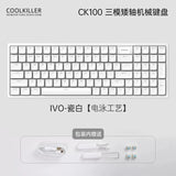 Coolkiller CK100 Low Profile Mechanical Keyboard Wireless mechkeysshop Blueberry Low-profile Switch‌ White-Electrophoresis Yes