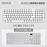 Coolkiller CK100 Low Profile Mechanical Keyboard Wireless mechkeysshop Blueberry Low-profile Switch‌ White Electrophoretic OP-Caps Keycap‌ Yes
