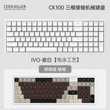 Coolkiller CK100 Low Profile Mechanical Keyboard Wireless mechkeysshop Blueberry Low-profile Switch‌ White Electrophoretic Rum Keycap‌ Yes