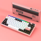 DAREU A84PRO Aluminium Alloy Three Mode Mechanical Keyboard mechkeysshop Pink Sky V3 