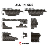 DOMIKEY Obsidian Transparent Cherry Keycaps Set