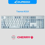 DURGOD K320/K310 White Light Mechanical Keyboard mechkeysshop Blue 104 keys-K310 Cherry Blue 