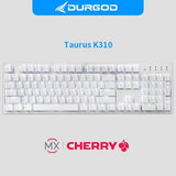 DURGOD K320/K310 White Light Mechanical Keyboard mechkeysshop White 104 keys-K310 Cherry Blue 