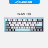 DURGOD K330W PLUS Wireless Hot-Swap Mechanical Keyboard mechkeysshop Pinkblue(ice cream) Red Switch 