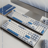 DURGOD K610W/K620W Hot-swap Three Modes Mechanical Keyboard mechkeysshop WhiteBlue-no backlight K610w-104keys Red Switch