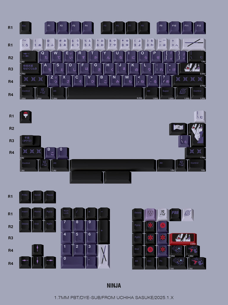 FBB NINJA Cherry Profile PBT Keycaps Set – mechkeysshop