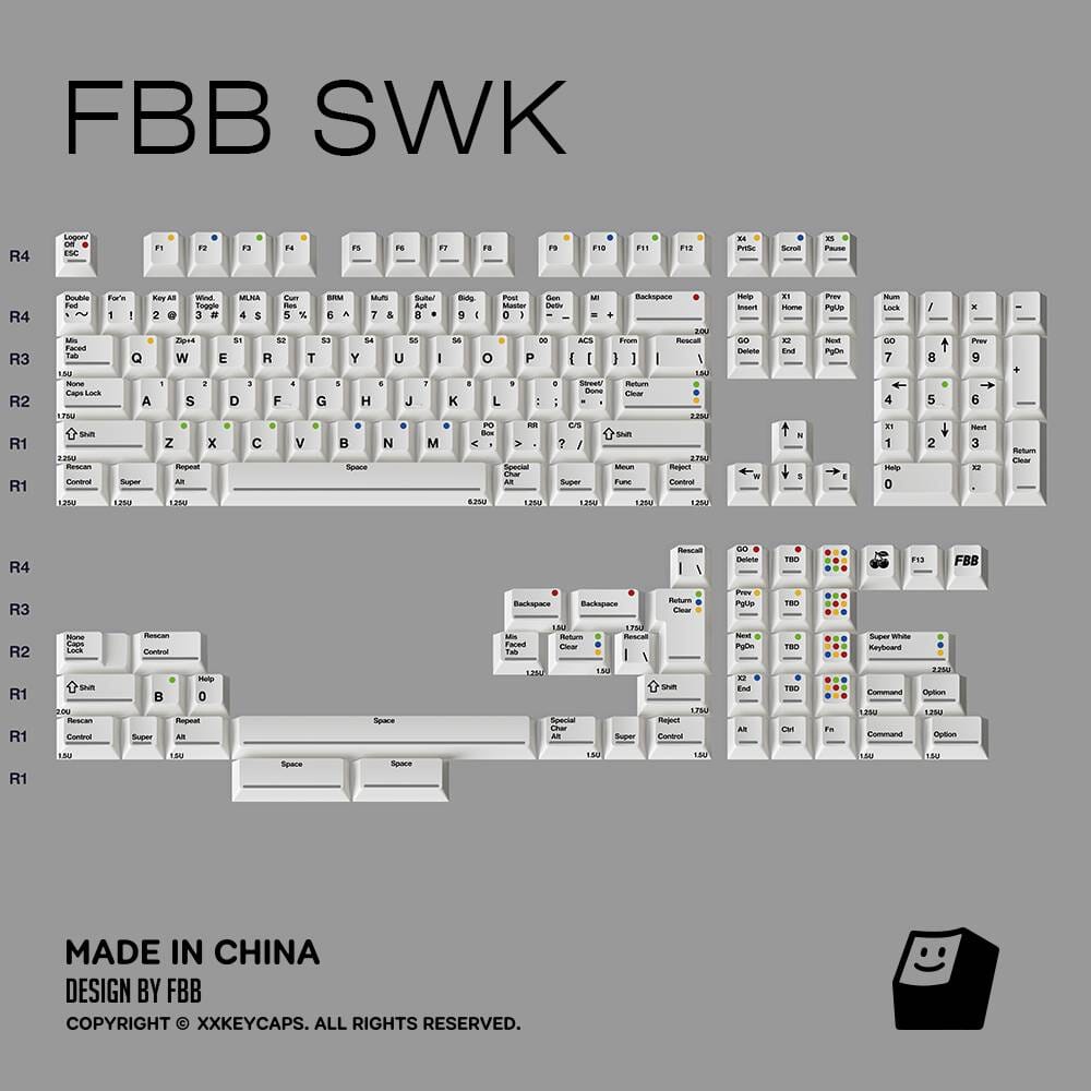 FBB SWK White PBT Cherry Profile 1.7MM Keycaps Set – mechkeysshop