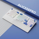 FEKER Alice98pro VIA Hot-swappable Mechanical Keyboard mechkeysshop White Wired(with wrist rest) White Jade Switch