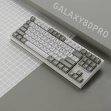 FEKER Galaxy80 Pro Aluminum Wireless Mechanical Keyboard mechkeysshop White-Three mode White Jade 