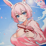 GITOPER Sakura Rabbit Police Anime Waterproof Gaming Mousepad mechkeysshop 