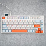 HELLOGANSS XS 75T LCD Three-Mode Mechanical Keyboard mechkeysshop White Feather Yuepo Silver 