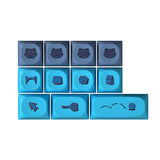 IDOBAO MA Blue Cat Theme Custom MX Keyboard Keycaps mechkeysshop Novelty Kit 