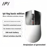 IPI HAZEX Wireless Gaming Mouse Dual 8K for Big Hands mechkeysshop Pro White 