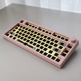Keydous NJ80 Three Mode Keyboard Kit mechkeysshop Pink AP Brass 