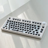 Keydous NJ80 Three Mode Keyboard Kit mechkeysshop White AP Steel 