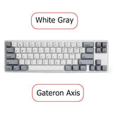 Magicforce 68keys PBT Sublimation Edition Wired Mechanical Keyboard mechkeysshop White Gray Gateron Blue Switch 