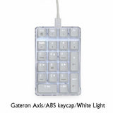 Magicforce Crystal 21 Keys Keypad External Financial Digital Keyboard mechkeysshop All White-Gateron Black Switch 