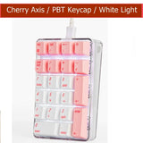 Magicforce Crystal 21 Keys Keypad External Financial Digital Keyboard mechkeysshop White Pink-Cherry Black Switch 