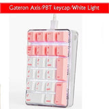 Magicforce Crystal 21 Keys Keypad External Financial Digital Keyboard mechkeysshop White Pink-Gateron Blue Switch 