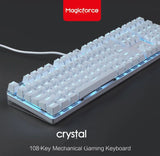 Magicforce Crystal White Backlight 108Keys Mechanical Keyboard mechkeysshop 