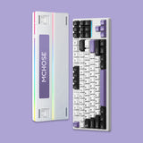 MCHOSE K87 Three Mode Gasket Mechanical Keyboard mechkeysshop Purple Cream Yellow 