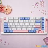 MCHOSE X75 Gasket Mechanical Keyboard mechkeysshop Pink Beige ice cream 