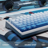 Mist Blue Side-Printed PBT Gradient Translucent OEM Keycaps mechkeysshop 