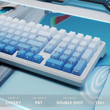 Mist Blue Side-Printed PBT Gradient Translucent OEM Keycaps mechkeysshop 