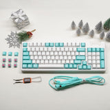 MONKA AE98 Gasket Hot-swap Three Mode Mechanical Keyboard mechkeysshop Tiffany Blue Sakura Pink 