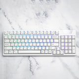 MONKA AE98 Gasket Hot-swap Three Mode Mechanical Keyboard mechkeysshop White Sakura Pink 