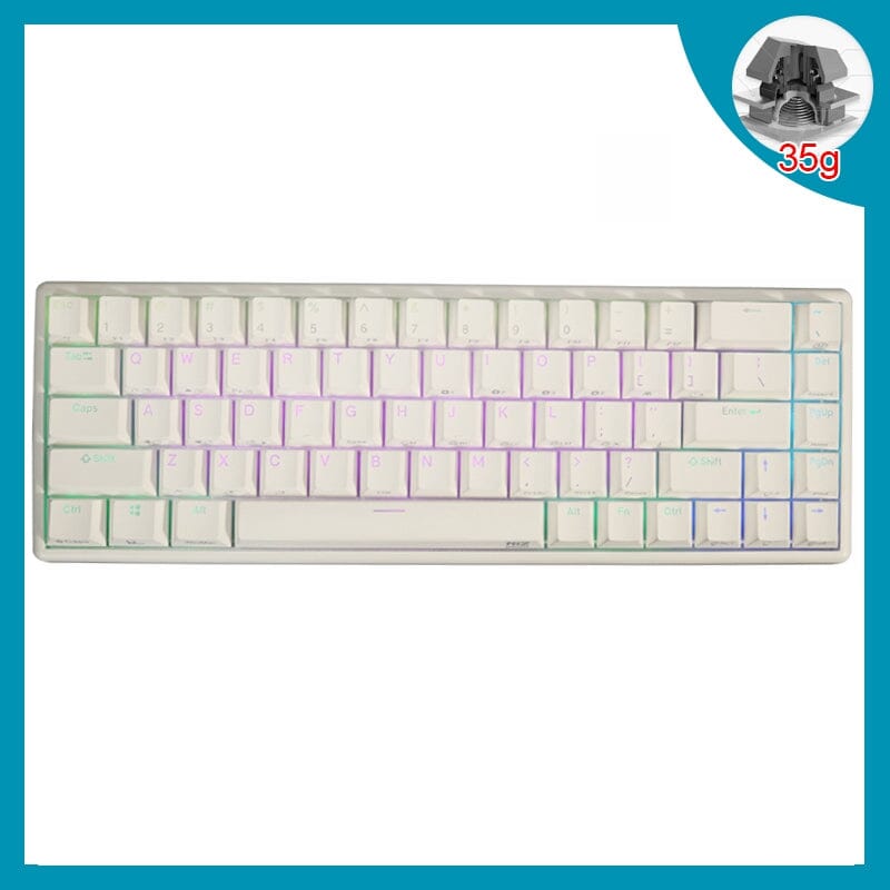 NIZ Atom68 Bluetooth RGB Keyboard - T68-three mode-RGB-35g-full white