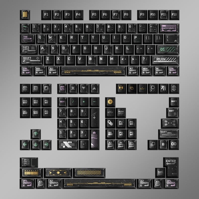 PIIFOX Cyber Ruins Cherry Profile PC Keycaps Set – mechkeysshop