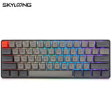 SKYLOONG SK61 60% Mini RGB Backlight Gamer Keyboards mechkeysshop SK61 Black Gray Gateron Blue 