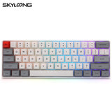 SKYLOONG SK61 60% Mini RGB Backlight Gamer Keyboards mechkeysshop SK61 White Gray Gateron Blue 