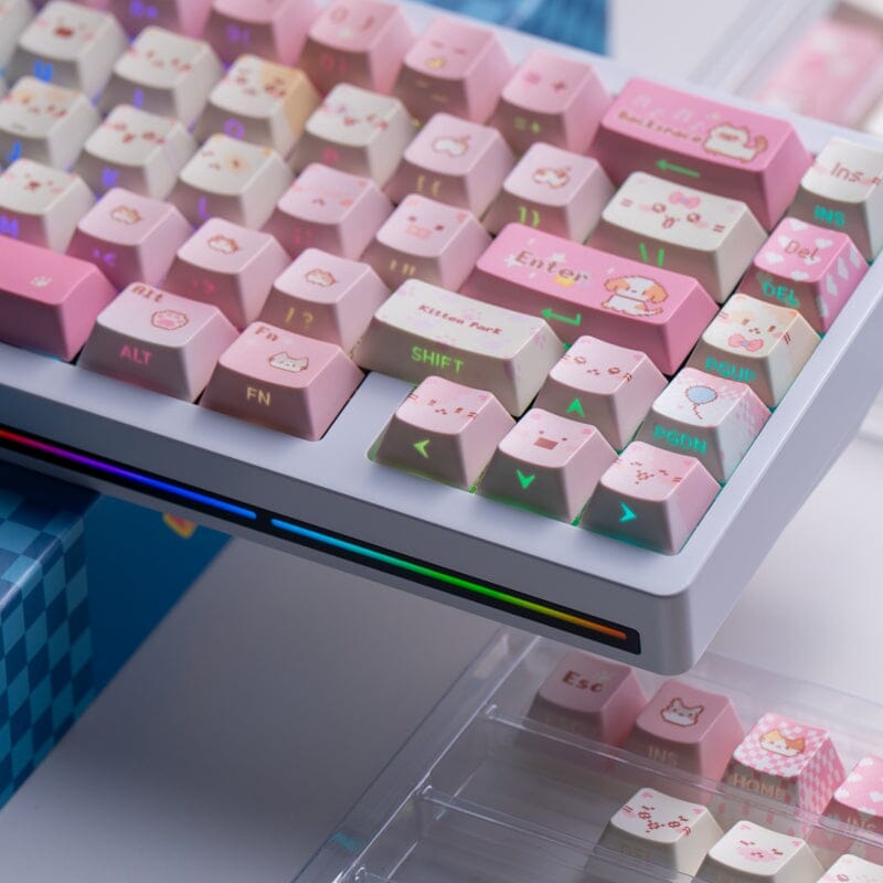 Soulcat Pixel Meow Cherry Profile PBT Side-printed Keycaps Set ...